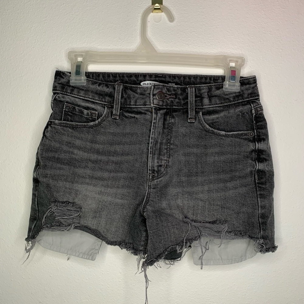 Old Navy Dark Distressed Denim Jean Shorts